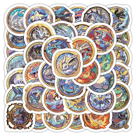 Pokémon Character Badge Stickers – 60PCS Pack