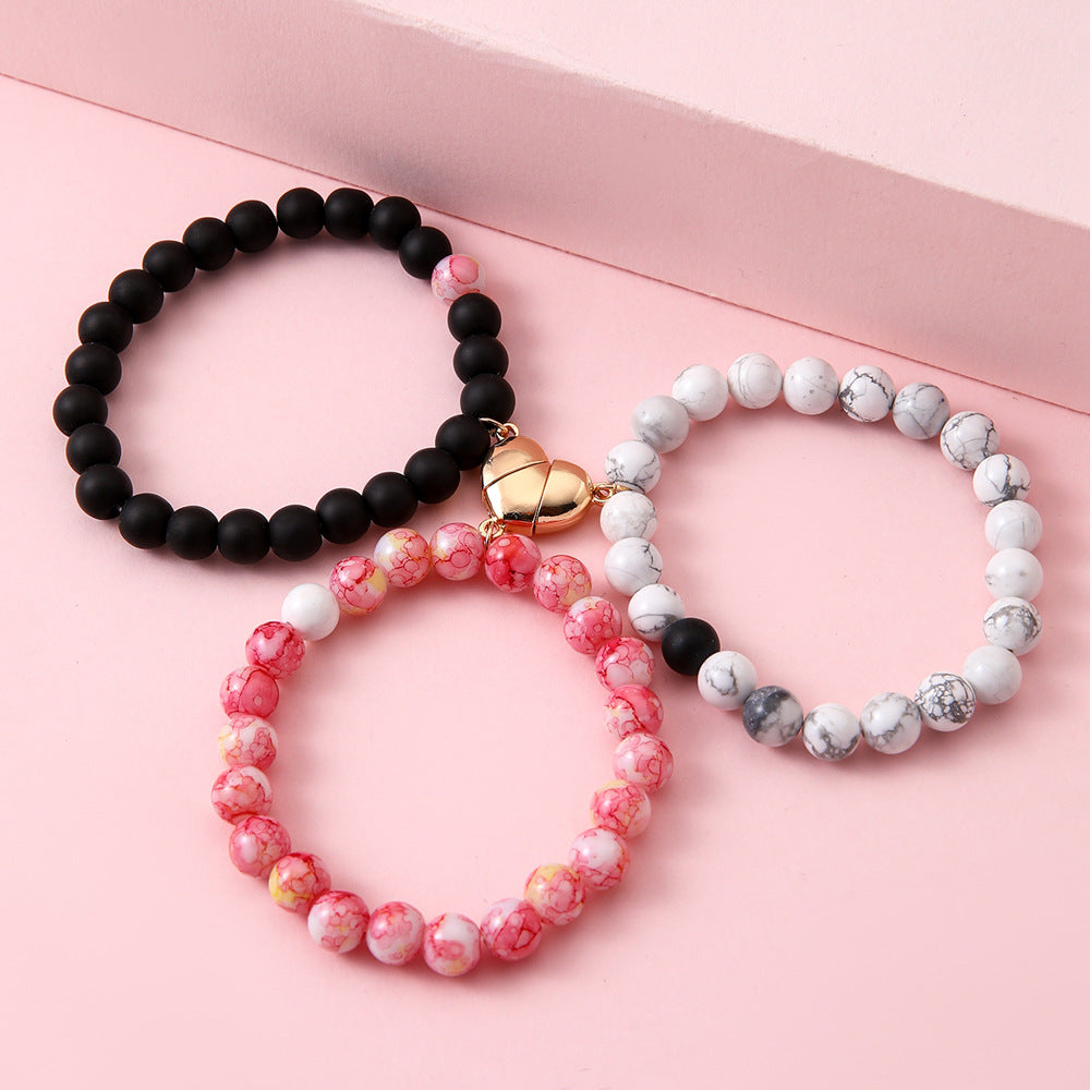 3pcs Kids Beaded Bracelet Set – Heart Friendship Bracelets
