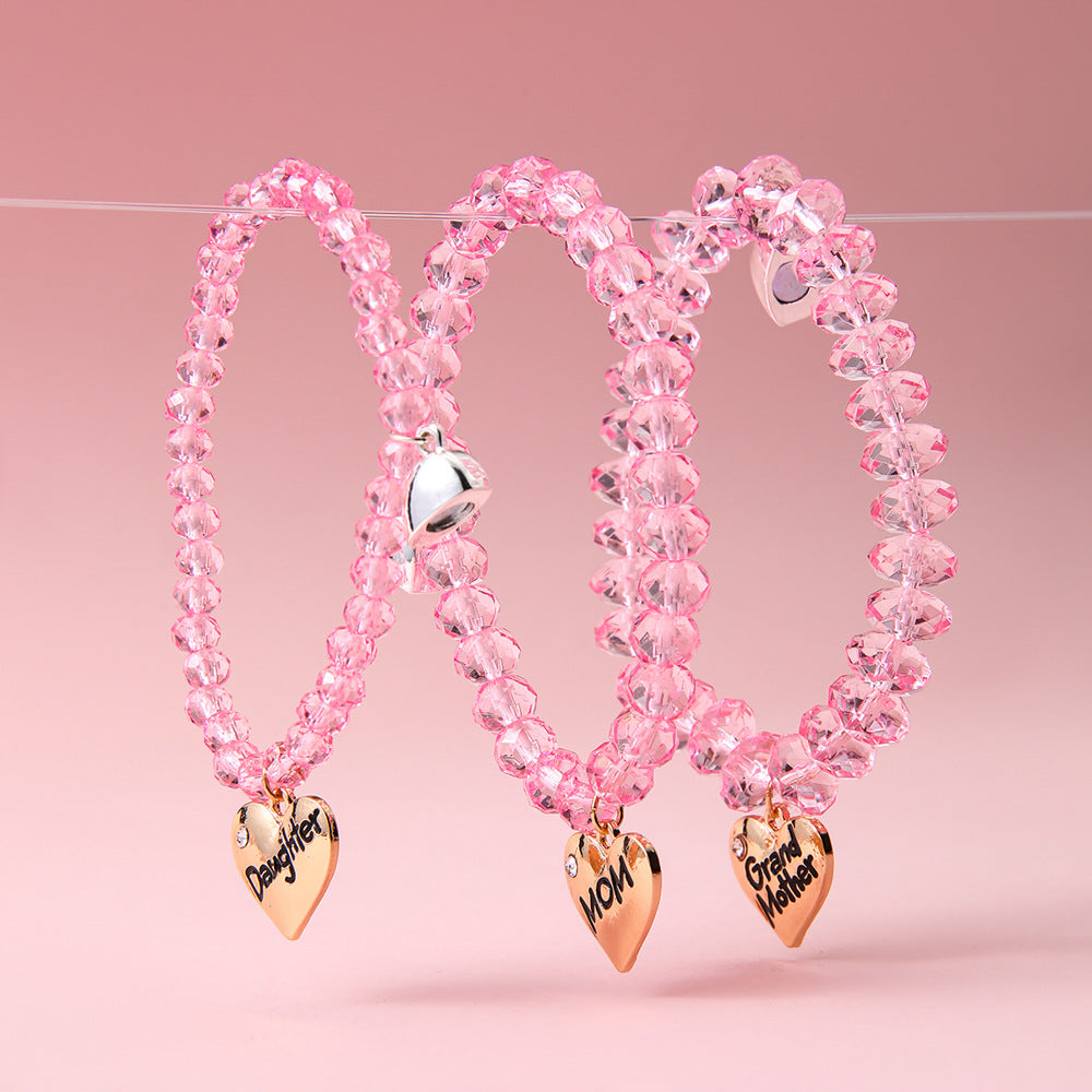 3pcs Mom & Daughter Magnetic Bracelet Set – Matching Parent-Child Jewelry