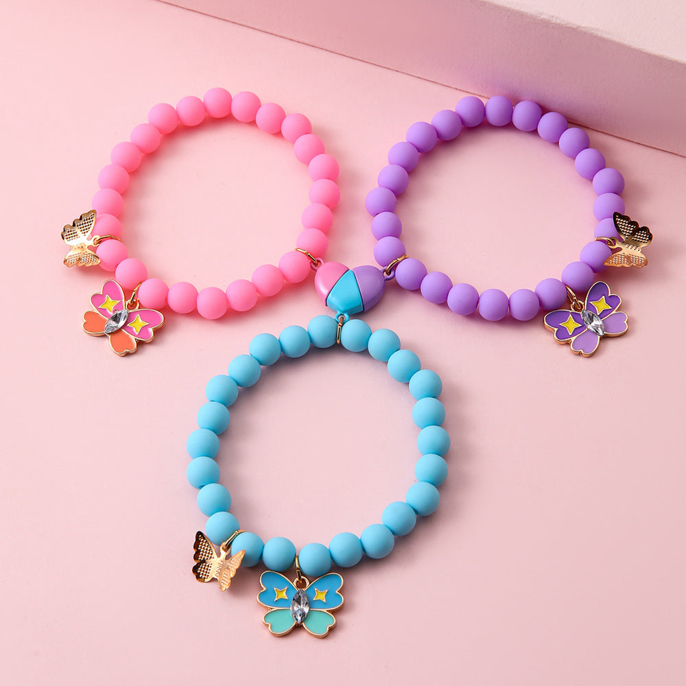 3pcs Magnetic Heart Bracelet Set – BFF Friendship Jewelry, Matching Heart Bracelets