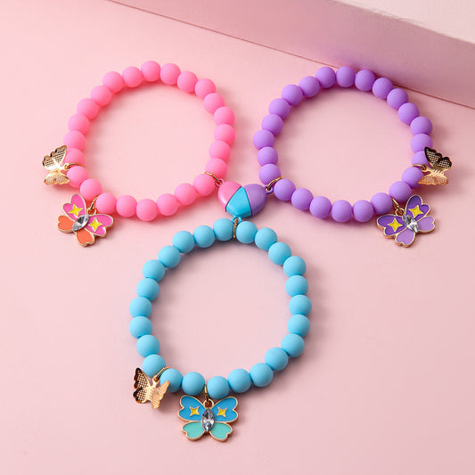3pcs Magnetic Heart Bracelet Set – BFF Friendship Jewelry, Matching Heart Bracelets